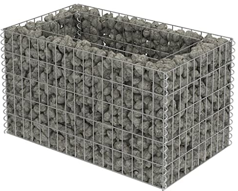 vidaXL Gabion Plant Basket Galvanised Steel 90 x 50 x 50 cm Raised Bed Stone Basket