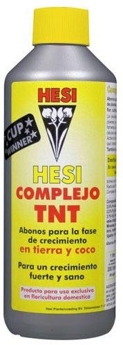 Fertilizante Estimulador Hesi TNT Complex Abono Bio Mineral Crecimiento para Cultivos de Cannabis y Marihuana. Mejora su Crecimiento y Floración. Aditivo. Producto CE. 1Litro