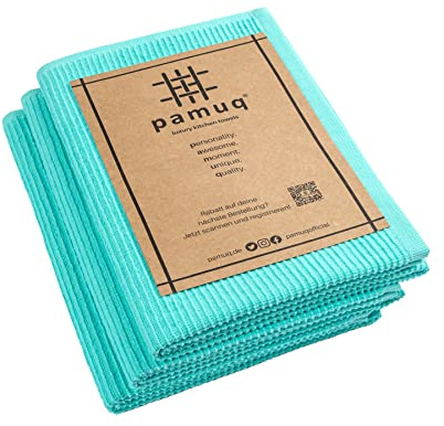 pamuq Geschirrhandtücher Baumwolle 100% - türkis, einfarbig, 3er Set, 50x70cm, Aufhänger - Geschirrtücher Baumwolle Trockentücher Küche Geschirrtuch Küchentücher