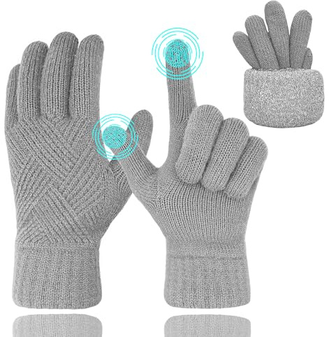 ehsbuy Winter Handschuhe Damen Touchscreen Fleece, Warme Kaschmir Dicke Strickhandschuhe Wollhandschuhe Thermohandschuhe Outdoor Sport Geschenke für Herren und Damen