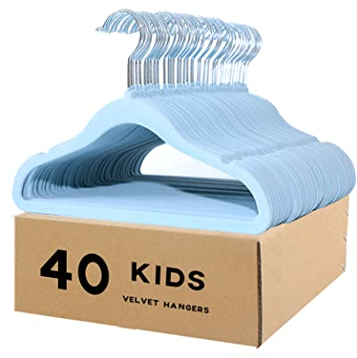 haweeli Grucce Appendiabiti in velluto per bambini, Lunga 29,5 cm, Set di 40