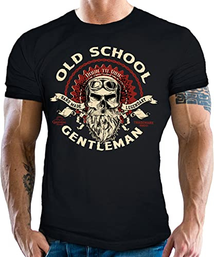 Gasoline Bandit Biker Racer motorcykel män t-shirt: Gammal skola gentleman, Gamla skolan, XXL