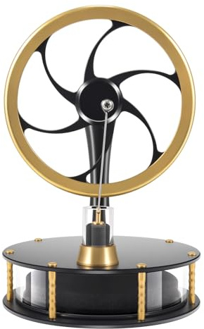 PFCKE Low Temperature Stirling Engine Kit - Steam Heat Educational Model - Brass & Aluminum - HZZ92 Pro Black