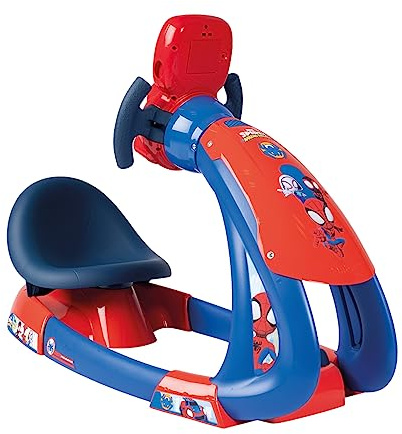 Smoby - Spidey V8 Driver - Fahrsimulator für Kinder - Elektronisches Lenkrad - mit Sounds und Lichter