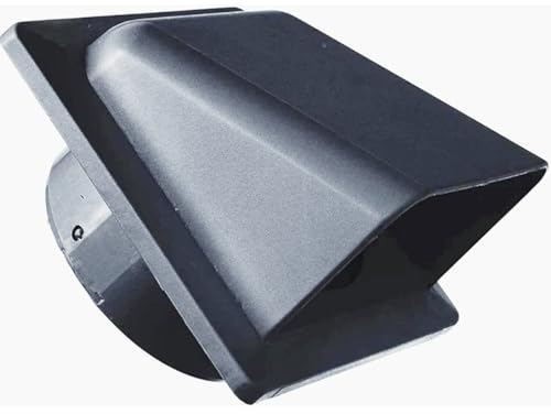 MYPURECORE Graphite External Vent Cover Kit - 100mm Hooded Cowl with Backdraft Shutter | Ventilation Grill for Extractor Fans, Tumble Dryers and Walls | Plastic Cowled Vent Outlet Grille Hatch.