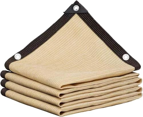 Tenda A Vela Ombreggiante Con Occhielli Tenda Parasole Rettangolare, Frangivista Telo Parasole All'Aperto Per Giardino, Patio, Pergola, Cortile. (Beige 12-Pin / 4m * 4m / 13.1ft * 13.1ft)