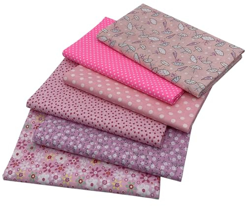 aufodara 6 Pezzi 50 x 80 cm Tessuto Artigianale Tessuti Tessuto Cotone Grande Stoffa Patchwork Cucito Creativo Stoffe a Metro Materiali per Hobby Creativi Fatto a Mano (Rosa)