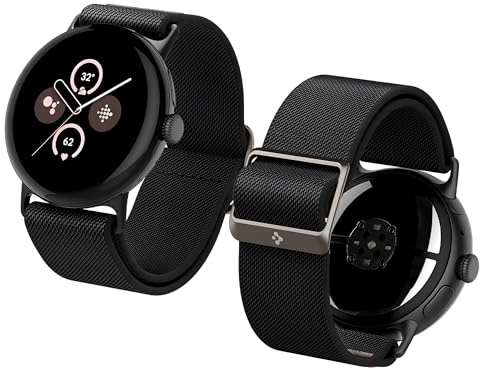 Spigen Lite Fit Ersatzarmband Kompatibel mit Google Pixel Watch 4/3 45mm (2025/2024) Nylon Solo Loop Armband - Schwarz