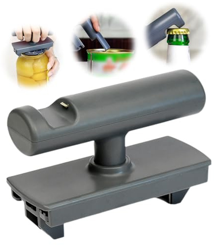 Effortless Arthritis Jar Opener, 2024 Neuest Dosenöffner Senioren, Dosenöffner Manuell für Schraubgläser, Deckelöffner für Familie, Picknick,Geschäft (1, Grau)