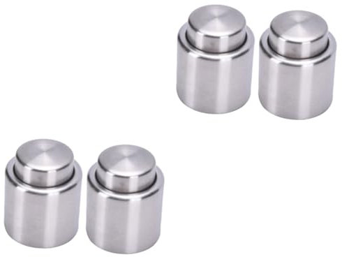 Cabilock 4 Stück Frischer Flaschenverschluss kistenverschluss flaschendeckel Vakuum Weinpumpe rostfreier Weinretter Verschluss für Flasche Flaschenverschlussstopfen Stecker Rostfreier Stahl