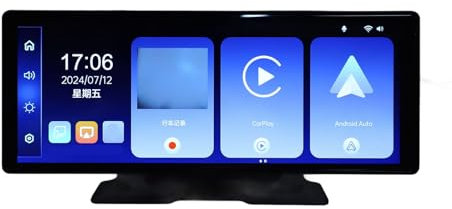 Annadue Kabelloser Touchscreen mit Dashcam, Tragbarer 10,26 Zoll Android Auto Touchscreen mit Vorder- und Rückkamera, 170° Weitwinkel, Rückfahrkamera, Schwerkrafterkennung