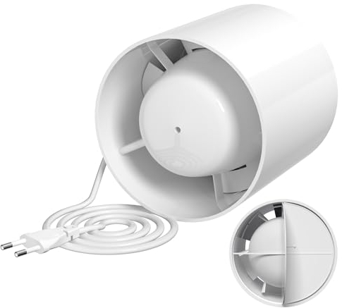 Milduall Ventilador Extractor de Aire 150mm, Extractor de Baño Ventilador en Linea Extraccion Humos 320m³/h, 35dB Silencioso para Baño Cocina Invernadero Tienda Garaje