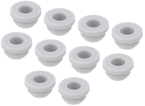 sourcing map 10Pcs Snap Rubber Grommet Plug Mount Dia 8.5mm ID 6mm Narrow Groove Width 2mm Seal Anti-Scratch for Electrical Box Cable Pipes Grey