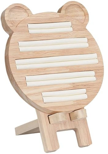 Lpitoy Ringe Display Ständer Ring Organizer Holz Schmuck Display Tablett Ring Aufbewahrungshalter Cartoon Bär Ringständer Für Kommode Schmuckaufbewahrung