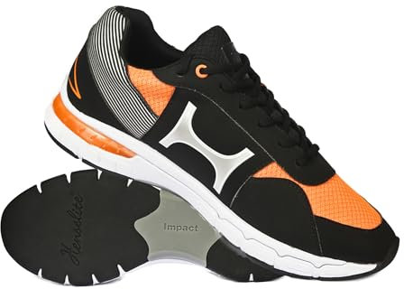 Henselite Men's M100 Indoor and Outdoor Bowls Shoe. (Black and Orange, UK Footwear Size System, Adult, Men, Numeric, Medium, 10)