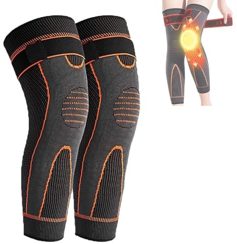 Knee Protection for Warm, Aicao Knee Protection for Warm, Aicao Self-Heating Knee Sleeve, Aicao Knee Protection for Warmth Old Cold Legs, for Women & Men (Orange)