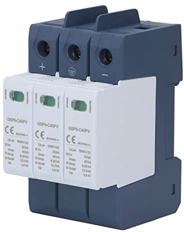 Dispositif de Protection Contre Les Surtensions 40KA 3P SPD Protecteur Photovoltaïque Installation sur Rail DIN DC 1000V adapté à la Protection Contre Les Surtensions