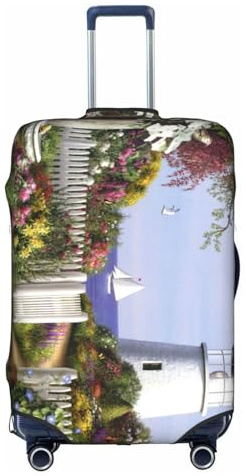 YFSGDLBN Housse de protection élastique pour valise, motif peinture diamant, phare, blanc, XL