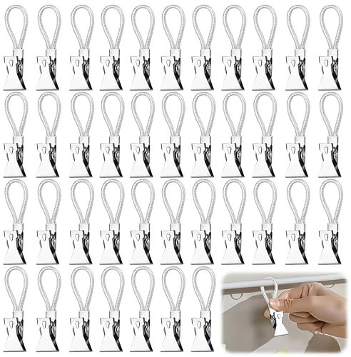 Juego de 40 pinzas para toallas, colgadores para toallas, pinzas de baño, ganchos de sujeción para toallas, paños de cocina, toalleros, clips