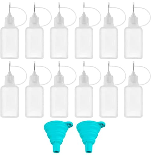 KSBBHDS Imbettiera A 12 Pezzi E Imbuto A 2 Pezzi, Bottiglia di Pigmento in Plastica, Applicatore di Colla, Accessori per Artigianato Fai-da-Te.