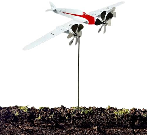 Dtaigou Segnavento Aereo | Giravento Metallico Aereo Decorazione Giardino - Arte Volo Aereo Esterno per Prato Giardino Cortile Terrazzo