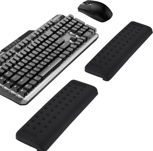 Handballenauflage Tastatur L förmige, Memory Foam Armunterstützung für Schreibtisch, Ergonomisches Wrist Rest Set gegen Ermüdung, Rutschfest & Komfortabel für Büro und Gaming