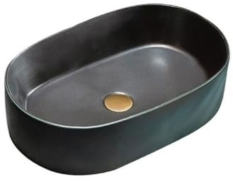 Linmeas-753 Lavabi da appoggio per Il Bagno 55 * 35 * 14 cm, lavandino da Bagno in Ceramica retrò, for Balcone, Giardino, Esterno Lavabi da appoggio