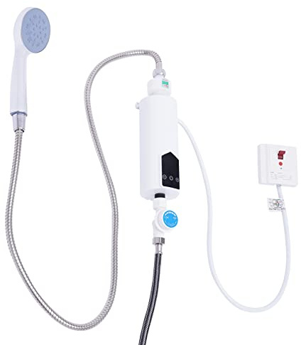 Chauffe-eau électronique instantané - 5500 W - Mini chauffe-eau électrique sans réservoir - Avec pommeau de douche et affichage LED - Chauffe-eau électrique