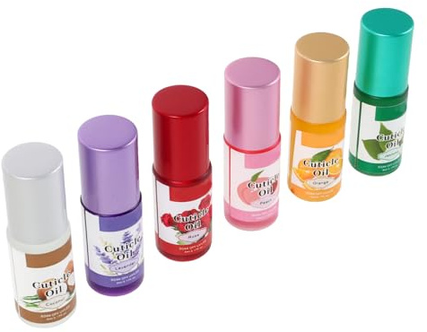 Beavorty 6piezas Aceite Nutritivo para Cutículas Rodillos Reparación Aceite para Uñas Rodillo Hidratación Cuidado Uñas Pies Casa