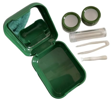 SOPOTUTU Box Small Travel Case Cute Organizer for Contacts Lens Storage Box Mirror and Tools for Daily Use