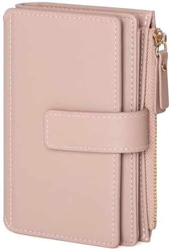 RRANCharltu Monedero Mujer de Piel PU,Carteras de Mujer con Cremallera Billetera con Protección RFID de Portamonedas Integrado 16 Tarjeteros y 2 Ranuras DNI,Rosa