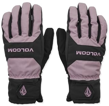 Volcom Guantes de Snowboard Nyle para Hombre - Guantes aislantes Impermeables de Silicona Agarre Palm Mauve Large