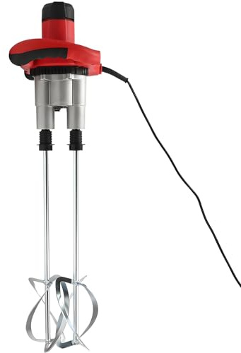 BANGBANGJI Bétonnière électrique Professionnelle à Double pales de 2 800 W, malaxeur à mortier électrique à 6 Vitesses avec Doubles tiges pour Ciment, plâtre et matériaux de Construction