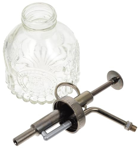Spruzzino in Vetro Goffrato Retrò per Annaffiare Piante da Giardino | 1 Pezzo, Lega di Alluminio e Bronzo, Impugnatura Comoda e Getto Preciso, Adatto a Succulente