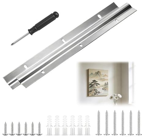 LOLANIUT Lot de 2 crochets en Z pour cadre photo, 30 cm, avec vis et tournevis cruciforme, support mural stable pour images, miroirs, panneaux et décoration