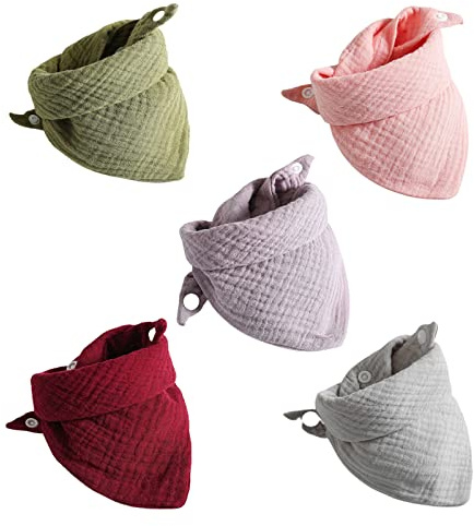 Baberos De Algodón Para Bebé Toalla Saliva Triangular Ajustable Recién Nacidos Baberos Niños Pequeños Bufanda Tela Eructar Regalo Ducha Paños Eructar Muselina 5