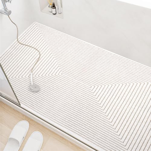 DASIAUTOEM 60X120CM Duschmatte rutschfest für Dusche & Badewanne, PVC Luffa Antirutschmatte Schnell Trocknend, Weiche Badematte mit Ablauflöchern, Schimmelresistent Badvorleger für Nassbereiche