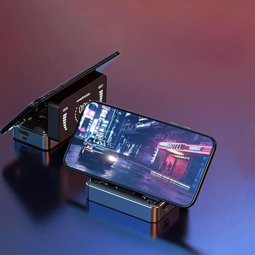 Dioche Cuffie Senza Fili Cuffie Senza Fili BT – Auricolari Intrauricolari per Musica Sportiva con Chip BT5.0, Display LED della Batteria, Controllo Touch e Funzione di Ricarica del Telefono (WHITE)