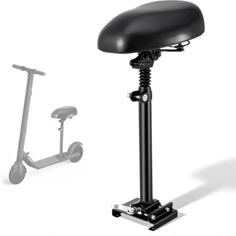 Elektro Scooter Sitz für 13cm-16cm, Elektrorollersitz für Erwachsene Geschwungenen Rändern Fußbretter 55-68cm Höhenverstellbar Faltbar, Erwachsenenroller e Roller Sitz Zubehör