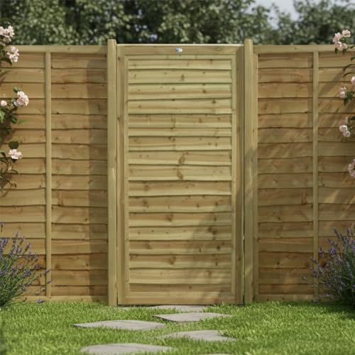 Premier Lap Wooden Garden Gate, 6ft x 3ft Side Gate with Horizontal Boards