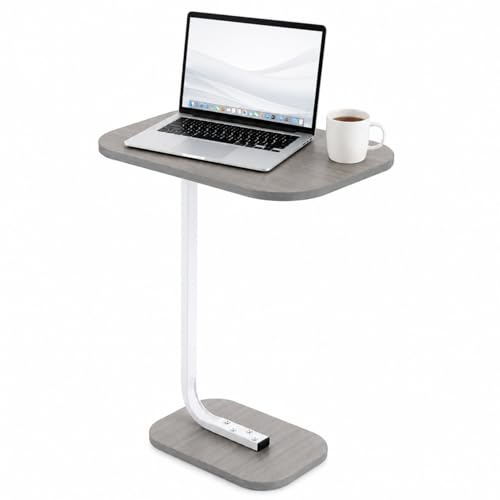 PALUPLUS Tavolino a Forma di C per Divano in Legno MDF, Misura 39x28x55 cm, Tavolo da studio, Lavoro, Supporto per Laptop, Tavolo Servipranzo Letto, Supporto per Pc, Portata 5 Kg -7111F -1,9