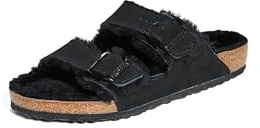 BIRKENSTOCK Classic Arizona Lammfell 752663, Pantoletten, Schwarz (Schwarz 49), 39 EU (5.5 UK)