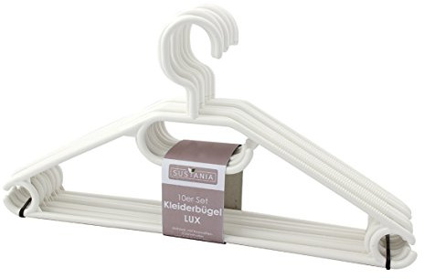 KLEIDERBÜGEL KleBü 40 Stück von 4smile.shop – Made in Germany | WÄSCHE-BÜGEL ANZUGBÜGEL aus robustem Kunststoff | Farbe weiß