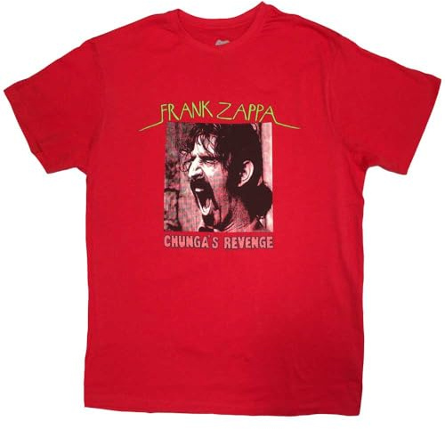 Frank Zappa T Shirt Chungas Revenge Album Cover Logo Nuovo Ufficiale Uomo Rosso Size L