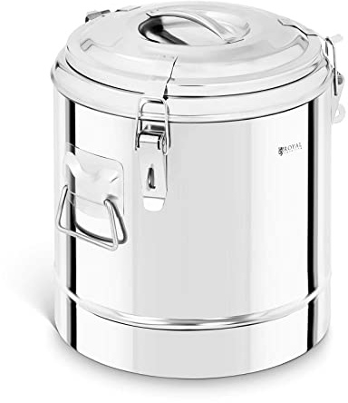 Royal Catering Stainless Steel Insulated Beverage Dispenser Thermos Container Double-Walled 10,5L RCTP-12E (Thermal Storage Up To 12 Hrs, Stainless Steel)