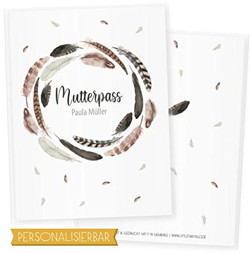 Mutterpasshülle 3-teilig Watercolor, Mutterpass Hülle, Schöne Geschenkidee für Babyparty (Mutterpass DE personalisiert, Blumen 1)