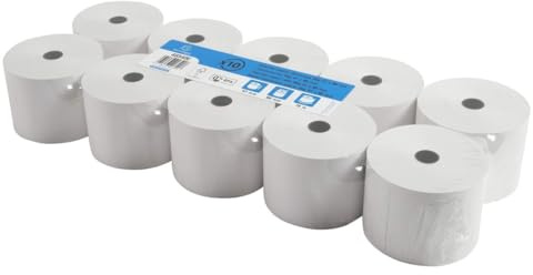 Exacompta - Ref 40340E - Rollo de caja registradora y recibo de ventas (paquete de rollos) - 57 mm de ancho x 76 m de largo, adecuado para tiendas, quioscos, cafeterías, restaurantes, pagos con