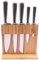 CARL SCHMIDT SOHN Schmidt Sohn Messerblock Soest 7-teilig mit Schneidbrett Edelstahl/Holz, Maße: 24,5cm x 31,5cm, 080242, Silber/Braun