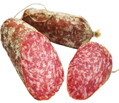 BAVAREGOLA Mailänder Salami 500g abgebunden im 2er Strang - Original luftgetrocknete italienische Salami am Stück - Südtiroler Spezialität