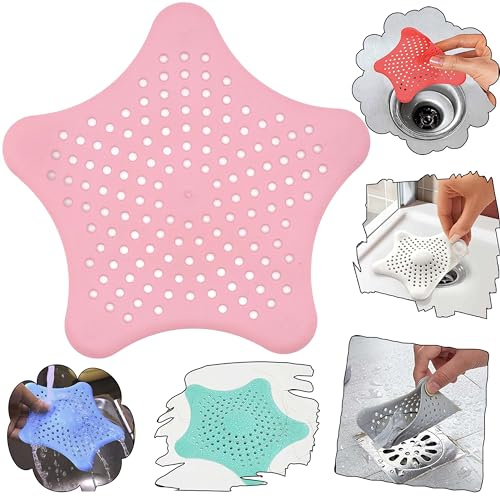 Abflussstopfen 14 cm, Silikon-Badewannenstopfen, Abflussstopfen für Küchen, Badezimmer und Wäschereien (1x – Rosa) …